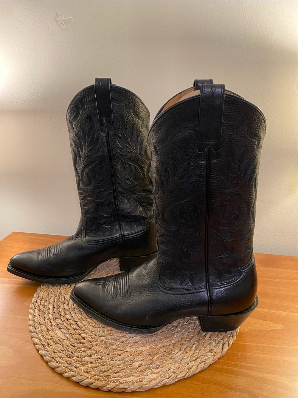 Ariat Heritage R Toe Classic Black Western Boots Cowboy Size 9.5 EE